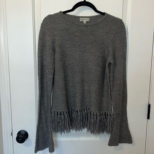 Neiman Marcus fringe trim sweater